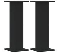 vidaXL Soportes de plantas 2 uds madera ingeniería negro 30x30x80 cm