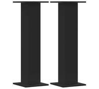 vidaXL Soportes de plantas Madera de ingeniería Negro 30x30x95 cm 2 uds