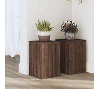 vidaXL Soportes de plantas 2 uds madera marrón roble 20x20x30 cm