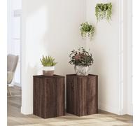 vidaXL Soportes de plantas 2 uds madera marrón roble 30x30x50 cm