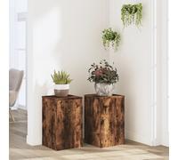 vidaXL Soportes de plantas 2 uds madera roble ahumado 30x30x50 cm