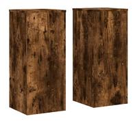 vidaXL Soportes de Plantas 2 uds Madera Roble Ahumado 30x30x70 cm, Soporte de Flor, Soporte de Planta de casa, Mesa de Planta, Soporte de Maceta