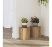 vidaXL Soportes de plantas 2 uds madera roble artisian 15x15x20 cm