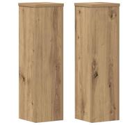 vidaXL Soportes de plantas Madera Roble artisian 2 uds 17x17x60 cm