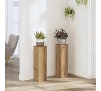 vidaXL Soportes de plantas 2 uds madera roble artisian 17x17x60 cm
