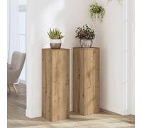vidaXL Soportes de plantas 2 uds madera roble artisian 25x25x80 cm