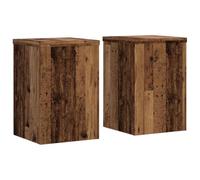 vidaXL Soportes de plantas 2 uds Madera Roble envejecido 25x25x35 cm