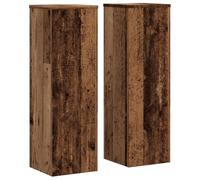 vidaXL Soportes de plantas 2 uds Madera roble envejecido 25x25x80 cm
