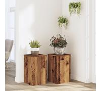 vidaXL Soportes de plantas 2 uds madera roble envejecido 30x30x50 cm