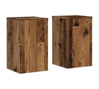 vidaXL Soportes de Plantas 2 uds Madera Roble Envejecido 30x30x50 cm, Soporte de Flor, Soporte de Planta de casa, Mesa de Planta, Soporte de Maceta