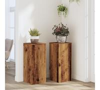 vidaXL Soportes de plantas 2 uds madera roble envejecido 30x30x70 cm