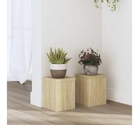 vidaXL Soportes de plantas 2 uds madera roble Sonoma 15x15x20 cm