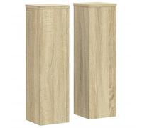 vidaXL Soportes de Plantas 2 uds Madera Roble Sonoma 17x17x60 cm, Soporte de Flor, Soporte de Maceta, Soporte de Planta de casa, Soporte de Maceta