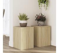 vidaXL Soportes de plantas 2 uds madera roble Sonoma 25x25x35 cm