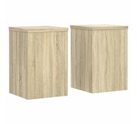 vidaXL Soportes de plantas 2 uds madera 25x25x35 cm Color Gris hormigón, Gris sonoma, Blanco y mas