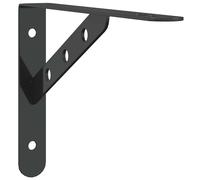 vidaXL Soportes estante 4 uds acero inoxidable negro 23,5x2,5x15,5 cm