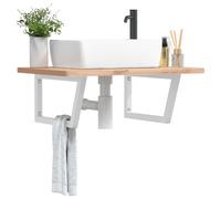 vidaXL Soportes estante de lavabo 2 unidades trapecio acero blanco