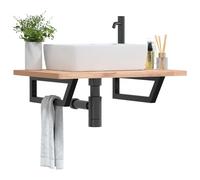 vidaXL Soportes estante de lavabo 2 unidades trapecio acero Color Blanco, Negro, y mas