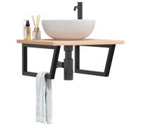 vidaXL Soportes estante de lavabo 2 unidades trapecio acero negro