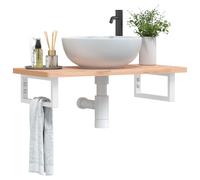vidaXL Soportes estante de lavabo 2uds tejado rectangular acero blanco