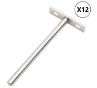 vidaXL Soportes flotantes para estantes 12uds invisibles acero carbono
