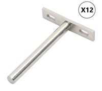 vidaXL Soportes flotantes para estantes 12uds invisibles acero carbono
