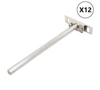 vidaXL Soportes flotantes para estantes 12uds invisibles acero carbono