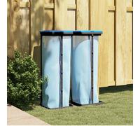 vidaXL Soportes para bolsas de basura 2 uds PP negro y azul 120 L