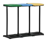 vidaXL Soportes para bolsas de basura con tapa PP multicolor 240-330 L