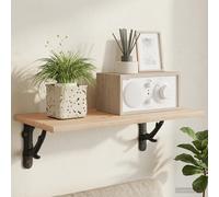 vidaXL Soportes para estanterías de pared 12 uds. Negro 14 x 14 x 4 cm