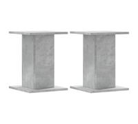 vidaXL Soportes para plantas Mesa de planta Madera gris hormigón 30x30x40 cm 2 uds
