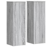 vidaXL Soportes para Plantas 2 uds Madera Gris Sonoma 33x33x100 cm, Soporte de Flor, Soporte de Maceta, Soporte de Planta de casa, Soporte de Maceta