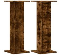 vidaXL Soportes para plantas 2 uds Madera roble ahumado 30x30x80 cm