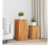 vidaXL Soportes para plantas 2 unidades madera maciza de acacia