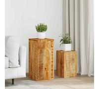 vidaXL Soportes para plantas 2 unidades madera maciza de mango