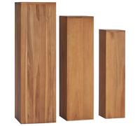 vidaXL Soportes para plantas 3 piezas madera maciza de teca