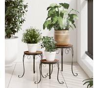 vidaXL Soportes para plantas 3 uds cerámica terracota