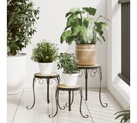 vidaXL Soportes para plantas 3 uds cerámica terracota y blanco