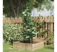 vidaXL Soportes plantas jardín con 4 anillas 5 uds acero verde 90 cm