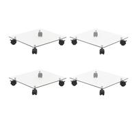 vidaXL Soportes ruedas plantas 4 uds cuadrado vidrio templado 35x35 cm
