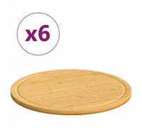 vidaXL Tablas de cortar 6 uds bambú Ø30x1,5 cm