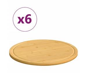vidaXL Tablas de cortar 6 uds bambú Ø30x1,5 cm