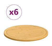 vidaXL Tablas de cortar 6 uds bambú Ø40x1,5 cm