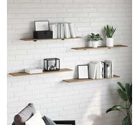 vidaXL Tablero de Estantería 4 pcs Marrón 100 x 20 x 1,5 cm, Tabla de estantería Resistente, diseño Rectangular, solución Moderna para Sala, Estudio y Almacenamiento
