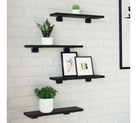 vidaXL Tablero de Estantería 3 niveles 4 uds. 40 x 10 x 1,5 cm Negro