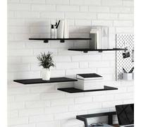 vidaXL Tablero de Estantería 4 pcs Negro 60 x 30 x 1,5 cm, Tabla de estantería Resistente, diseño Rectangular, solución Moderna para Sala, Estudio y Almacenamiento