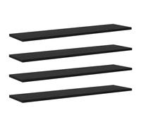 vidaXL Tablero de Estantería 3 Niveles 4 uds. 80 x 20 x 1,5 cm Negro