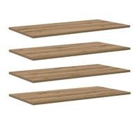 vidaXL Tablero de estantería 3 niveles 80 x 40 x 1,5 cm Marrón 4 uds.