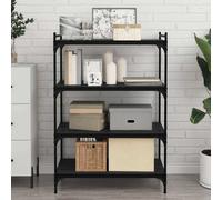 vidaXL Tablero de estantería 4 piezas Negro 80 x 40 x 1,5 cm, resistente rectangular