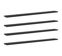 vidaXL Tablero de estantería 3 niveles 100 x 10 x 1,5 cm Negro – 4 uds.